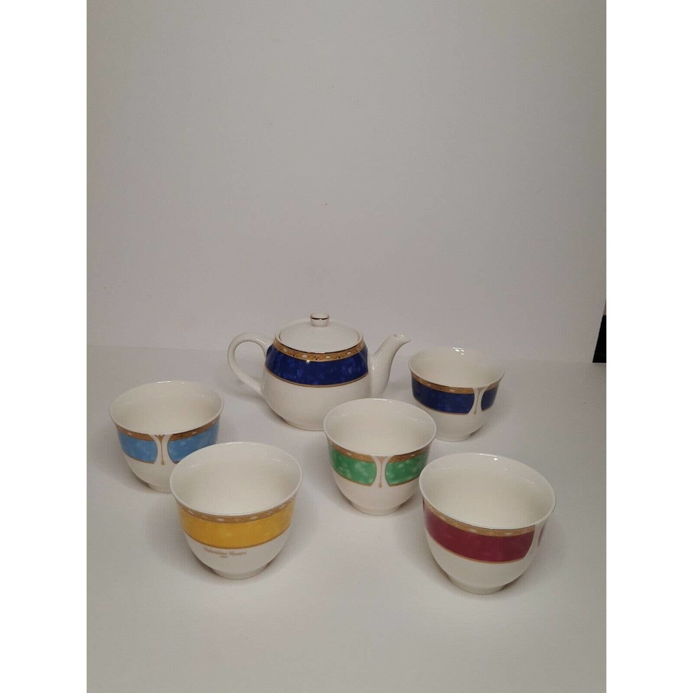 Valentino Vasari Italy ~ Beautiful Tea Pot & 5 tea cups set. YMK Japan